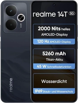Realme 14T 5G (5260mAh) 256GB/8GB Obsidian Black