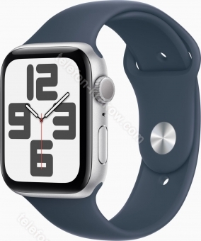 Apple Watch SE 2022 (GPS) 44mm srebrny z paskiem sportowym S/M sturmblau