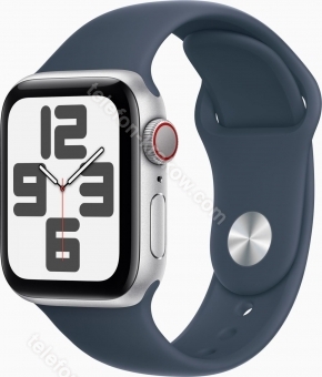 Apple Watch SE 2022 (GPS + Cellular) 40mm srebrny z paskiem sportowym S/M sturmblau