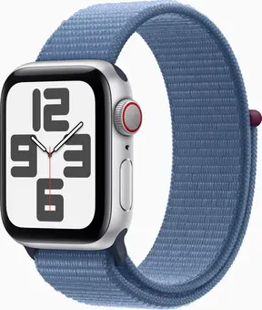 Apple Watch SE 2022 (GPS + Cellular) 40mm srebrny z Sport Loop winterblue