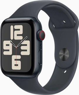 Apple Watch SE (2022) (GPS + Cellular) 44mm Mitternacht z paskiem sportowym S/M Mitternacht