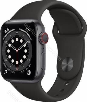 Apple Watch Series 6 (GPS + Cellular) 40mm aluminiowy space szary z paskiem sportowym czarny