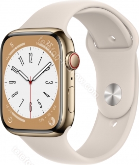 Apple Watch Series 8 (GPS + Cellular) 45mm stal szlachetna złoty z paskiem sportowym Polarstern