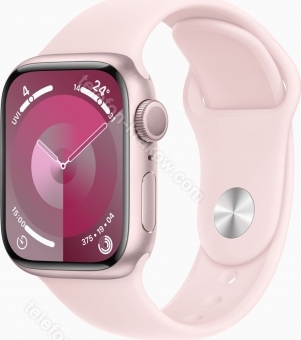 Apple Watch Series 9 (GPS) 41mm aluminiowy rosé z paskiem sportowym M/L jasny róż