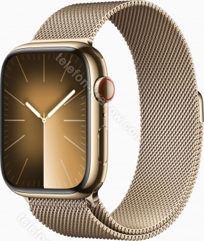 Apple Watch Series 9 (GPS + Cellular) 45mm stal szlachetna złoty z bransoletą Milanaise złoty