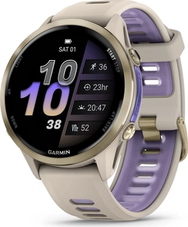 Garmin Forerunner 970 soft złoty titanium/french grey/translucent indigo