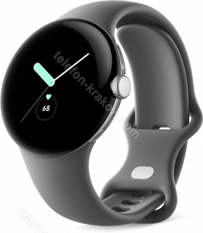 Google pikseli Watch (Wi-Fi) Polished Silver z paskiem sportowym Charcoal
