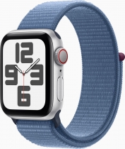 Apple Watch SE 2022 (GPS + Cellular) 40mm srebrny z Sport Loop winterblau