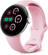 Google pikseli Watch 3 (LTE) 41mm Polished Silver z paskiem sportowym róża Quartz