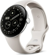 Google pikseli Watch 4 (LTE) 45mm Polished Silver z paskiem sportowym Porcelain