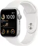 Apple Watch SE 2022 (GPS) 44mm srebrny z paskiem sportowym biały