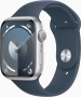 Apple Watch Series 9 (GPS) 45mm aluminiowy srebrny z paskiem sportowym M/L sturmblau