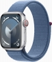 Apple Watch Series 9 (GPS + Cellular) 41mm aluminiowy srebrny z Sport Loop winterblau