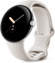 Google pikseli Watch (Wi-Fi) Polished Silver z paskiem sportowym Chalk