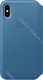 Apple Skórzane etui folio do iPhone'a XS szary błękit