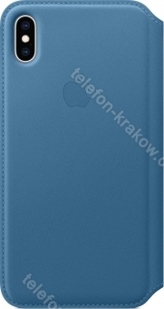 Apple Skórzane etui folio do iPhone'a XS Max szary błękit