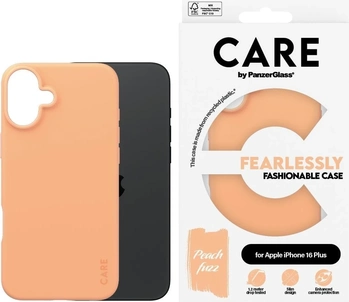 PanzerGlass Care Fashionable etui do Apple iPhone 16 Plus Peach Fuzz