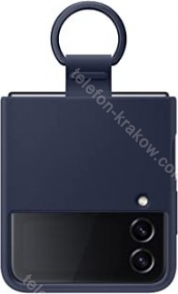 Samsung Silicone Cover with pierścień do Galaxy Z Flip 4 Navy