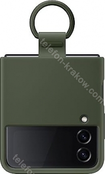 Samsung Silicone Cover with pierścień do Galaxy Z Flip 4 Khaki