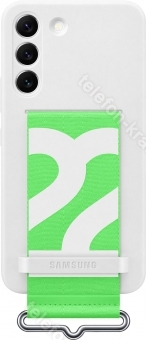 Samsung Silicone Cover with smycz do Galaxy S22 biały