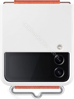 Samsung Silicone Cover with smycz do Galaxy Z Flip 4 biały