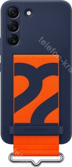 Samsung Silicone Cover with smycz do Galaxy S22 Navy