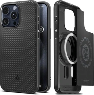 Spigen Mag Armor (MagFit) do Apple iPhone 15 Pro mata Black