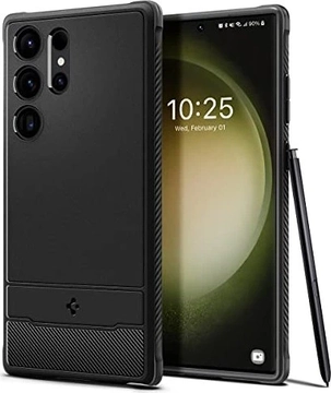 Spigen Rugged Armor do Samsung Galaxy S23 Ultra mata Black