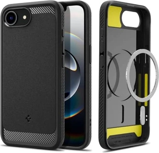 Spigen Rugged Armor (MagFit) do Apple iPhone 16e mata Black