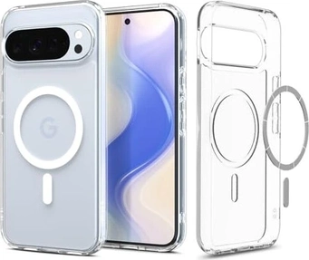 Spigen Ultra hybryda Metal pierścień (MagFit) do Google Pixel 10/10 Pro Clear White