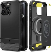 Spigen Rugged Armor (MagFit) do Apple iPhone 15 Pro mata Black