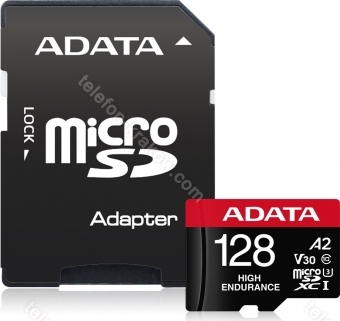 ADATA High-Endurance R100/W80 microSDXC 128GB Kit, UHS-I U3, A2, Class 10