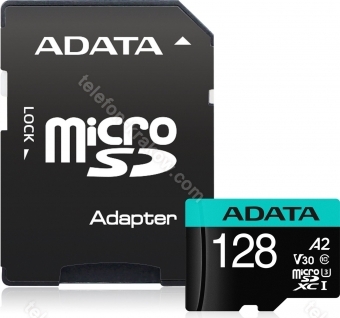 ADATA Premier Pro R100/W80 microSDXC 128GB Kit, UHS-I U3, A2, Class 10
