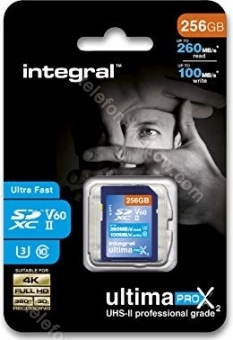 Integral ultima PRO X2 R260/W100 SDXC 256GB, UHS-II U3, Class 10