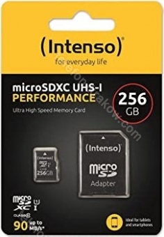 Intenso Performance R90 microSDXC 256GB Kit, UHS-I U1, Class 10