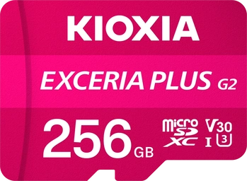 KIOXIA EXCERIA PLUS G2 R100/W90 microSDXC 256GB Kit, UHS-I U3, A1, Class 10