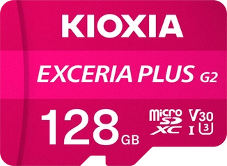 KIOXIA EXCERIA PLUS G2 R100/W65 microSDXC 128GB Kit, UHS-I U3, A1, Class 10