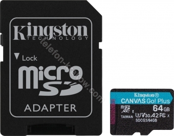 Kingston Canvas Go! Plus R170/W70 microSDXC 64GB Kit, UHS-I U3, A2, Class 10
