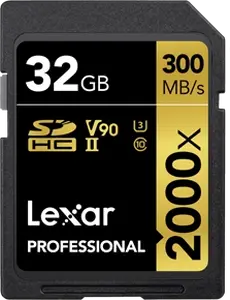 Lexar Professional 2000x Gold Series R300/W260 SDHC 32GB, UHS-II U3, Class 10