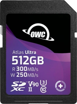 OWC Atlas Ultra R300/W250 SDXC 512GB, UHS-II U3, Class 10