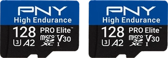 PNY Pro Elite High Endurance R100/W90 microSDXC 128GB Kit, UHS-I U3, A2, Class 10, 2er-Pack