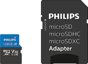 Philips Ultra Pro R100/W45 microSDXC 128GB Kit, UHS-I U3, A1, Class 10