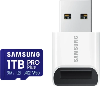 Samsung PRO Plus R180/W130 microSDXC 1TB USB-Kit, UHS-I U3, A2, Class 10