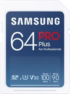 Samsung PRO Plus for Professionals R100/W90 SDXC 64GB, UHS-I U3, Class 10