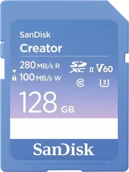 SanDisk Creator R280/W100 SDXC 128GB, UHS-II U3, Class 10