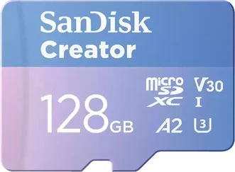 SanDisk Creator R190/W90 microSDXC 128GB Kit, UHS-I U3, A2, Class 10
