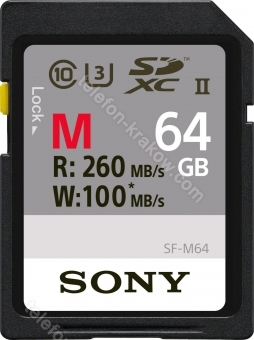 Sony SF-M Series R260/W100 SDXC 64GB, UHS-II U3, Class 10