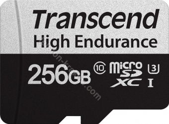 Transcend High Endurance 350V R95/W45 microSDXC 256GB Kit, UHS-I U3, Class 10