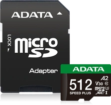 ADATA SPEED PLUS R160/W140 microSDXC 256GB Kit, UHS-I U3, A2, Class 10