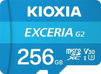 KIOXIA EXCERIA G2 R100/W50 microSDXC 256GB Kit, UHS-I U3, A1, Class 10